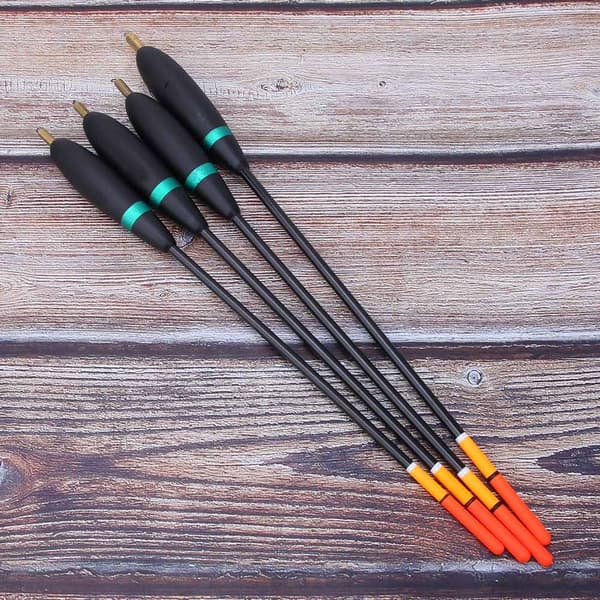 4 Pcs Balsa Wood Vertical Floating Copper Head with Fishing Floating Bobber Bait Indicator