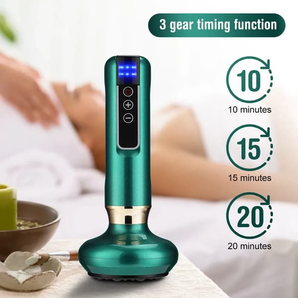 Massageapparat med suge-, skrabe- og cuppingfunktioner (grå)
