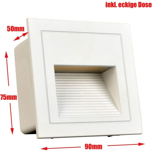 4-pack 3W LED Square Recessed Wall Light Cool White IP65 Step Lamp Aluminum Decorative Lighting & Lamps