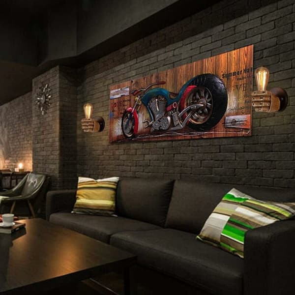 Retro Fist Wall Lamp - Edison E27 Triumph Base - Hall Kitchen Bedroom Restaurant Cafe Left Handed [Energy Class A++]