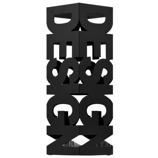 vidaXL Sateenvarjoteline, design, teräs, musta Svart black