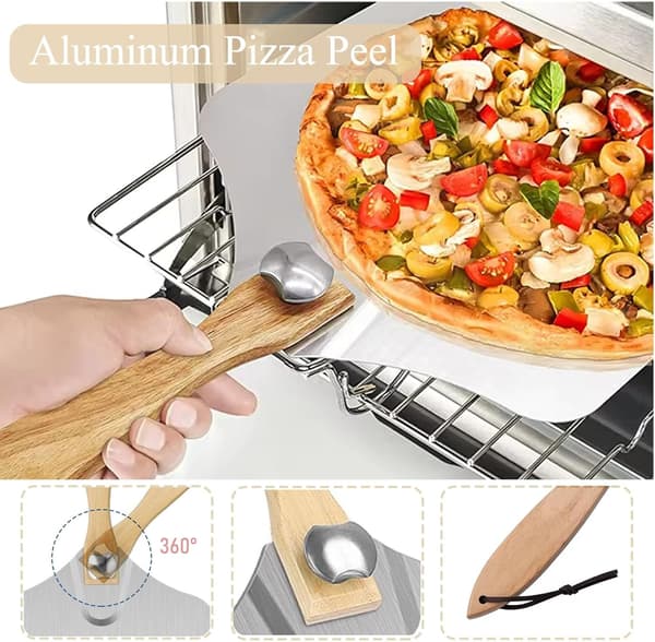 Pizzaspade 30 cm, Pizzaspade med stor aluminiumsoverflade, mere stabil, professionel foldbar pizzaspade