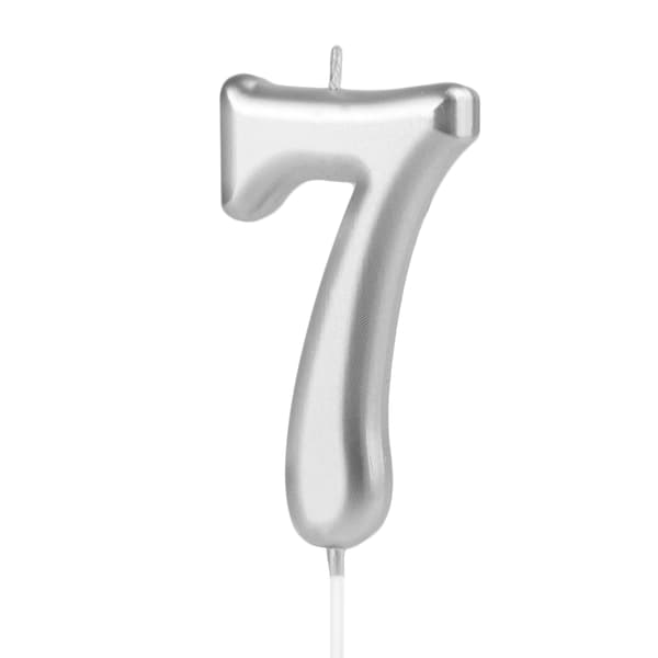 Kakkuvaha Numero 7 Hopea 10 cm silver