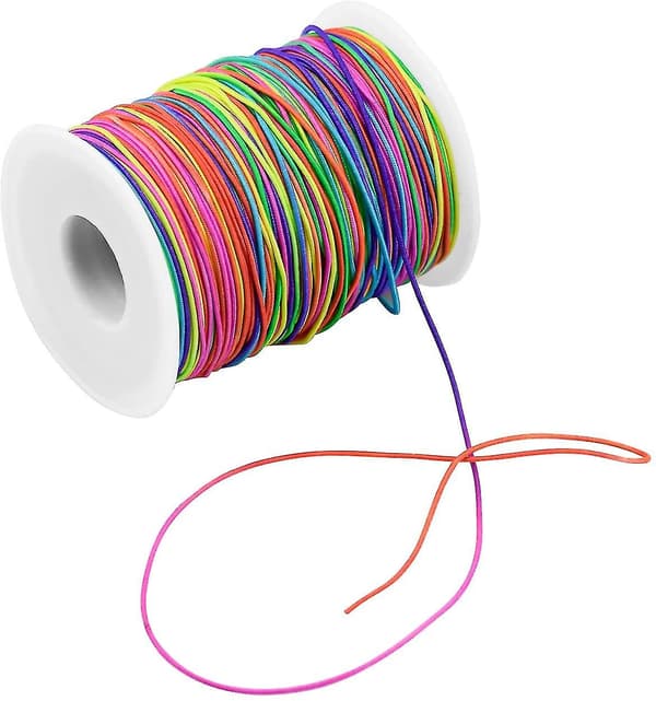 100 m elastisk snor regnbuefarget stretchtråd for DIY-halskjeder, armbånd