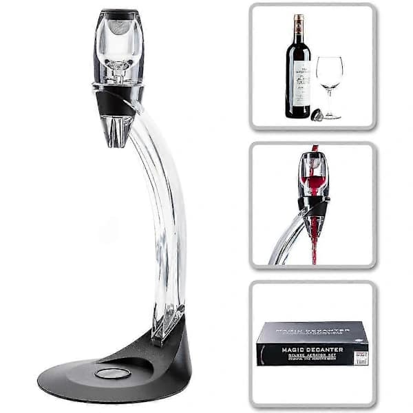 Magic Decanter Deluxe vinkaraffel med stativ Luksuriøs vinkaraffel Dekanter Vinkaraffel-heller