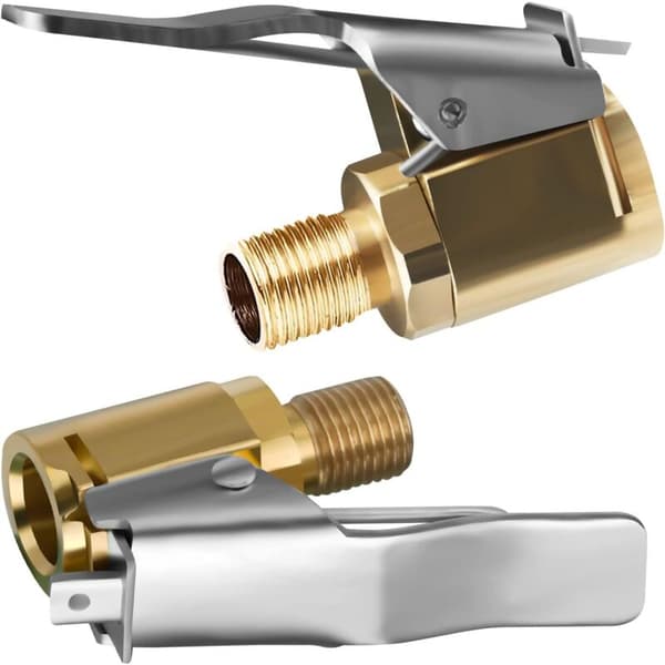 Car Tire Valve Adapter, 2 Pcs Brass Inflator Nozzle, Conversion Head Clamp for Tire Valves, Compatible with All Tire Valves with Valve Thread