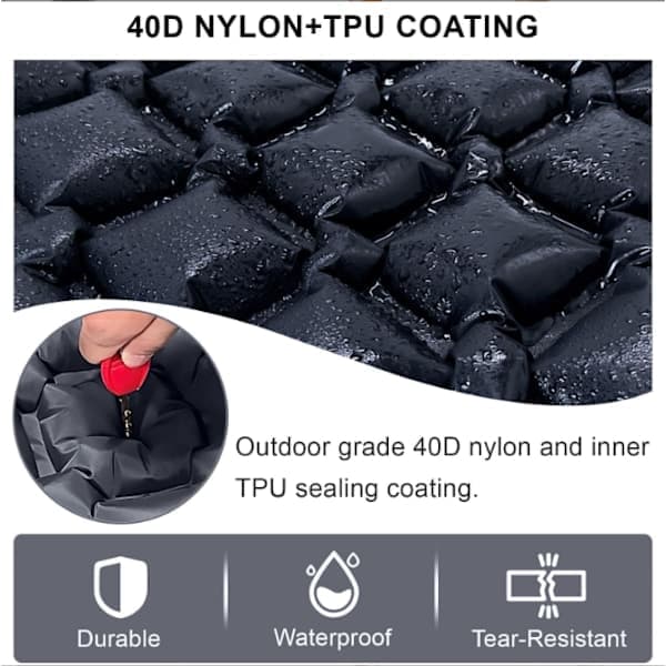 Self-Inflating Camping Mattress: Thick Lightweight Single Camping Mattress Inflatable and Connectable Double Camping Mat and Compact Inflatable Grey grey