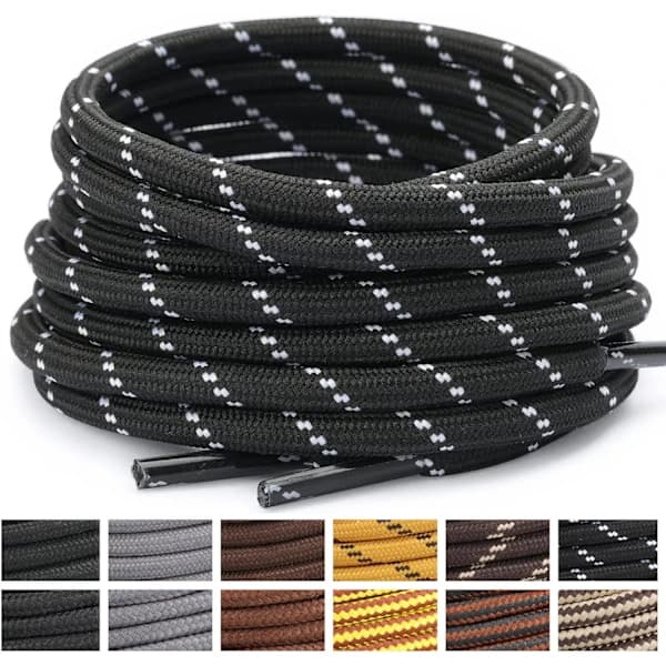 Round Shoelaces [2 Pairs] High-Performance Boot Laces for Hiking Boots, 120 cm