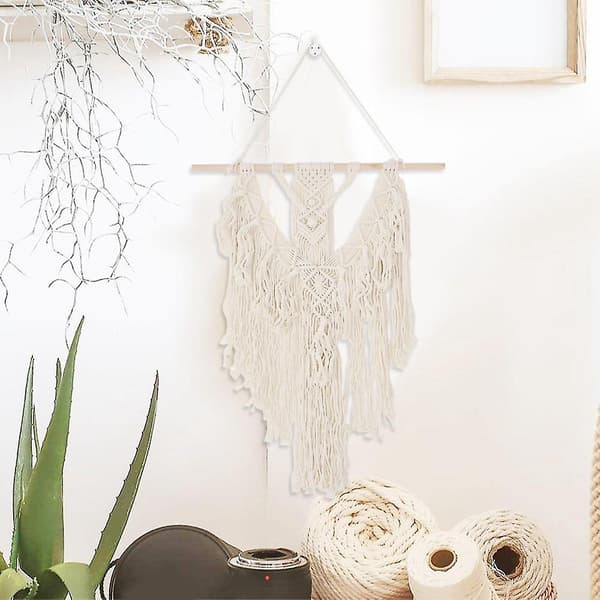 Makramé Vegghengt Teppe Veggdekorasjon Bohemsk Stil Boho Vevd