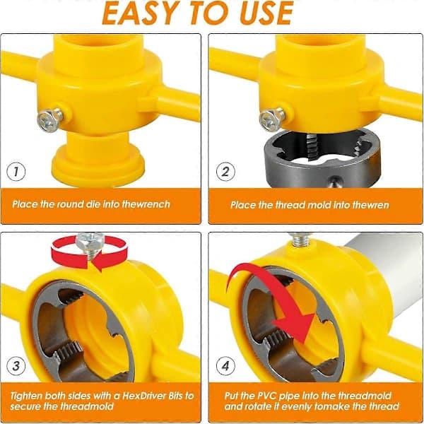 PVC Threading Tool, Pipe Threader Plumbing Tool Kit[CO]