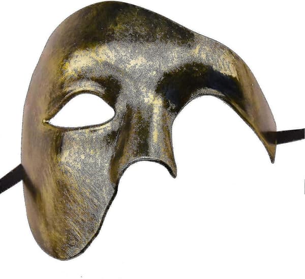 Naamiaisnaamio miehille, Halloween, Oopperan kummitus kulta Gold