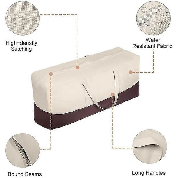 Patio Cushion Storage Bag, Waterproof Rectangular Outdoor Furniture Storage Bag - b