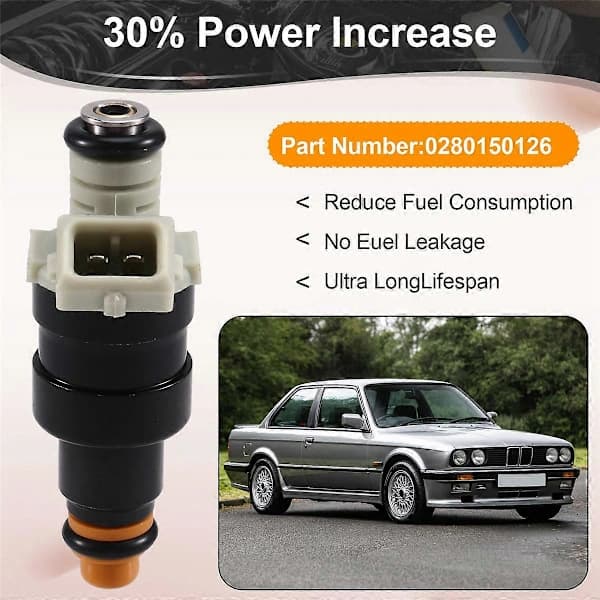 Drivstoffinjektor 0280150126 for 2.7L I6 325 E ES 528E 1982-1987 Svart