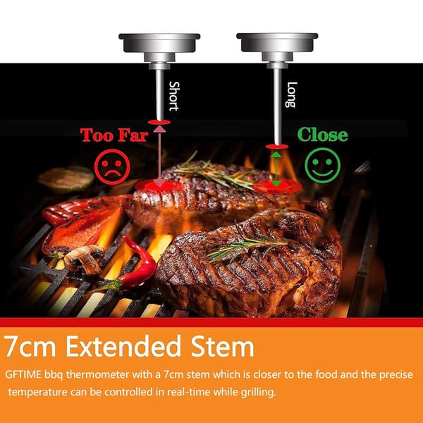 6CM Termometer, Grillrøyk Termometer, BBQ Termostat