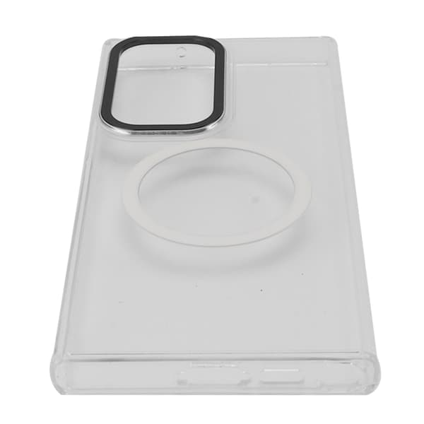 S23 Ultra Transparent Case: Magnetic Suction, Metal Camera Ring, Durable Protection