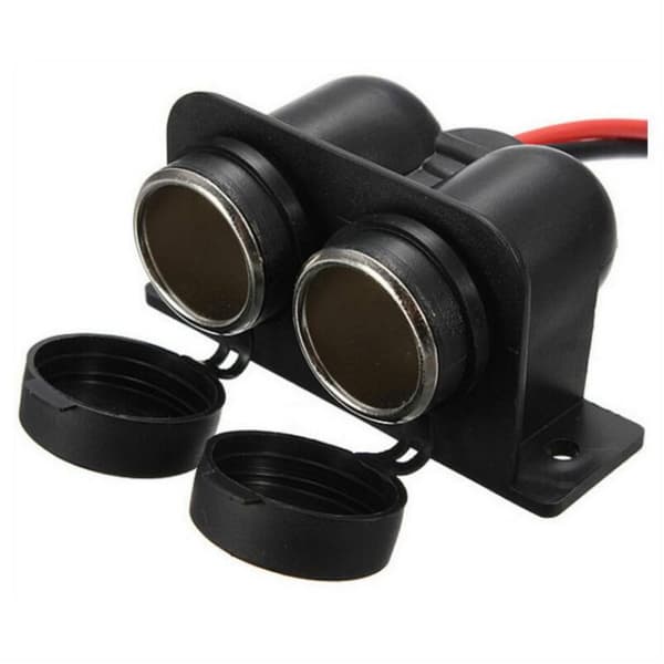 Cigarette Lighter Socket, Dual Hole, Waterproof, Marine Grade, 12V/24V DC Cigarette Lighter Plug, Socket for Cars and Boats