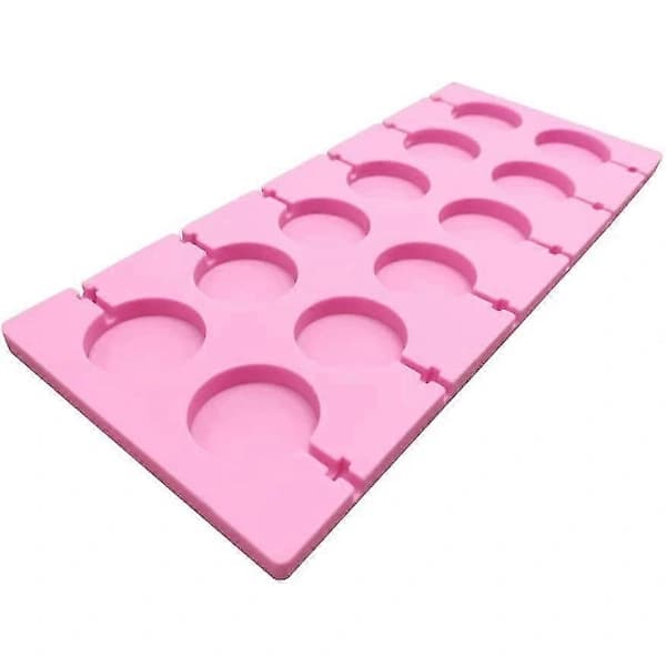 Round Lollipop Sticks Mold Chocolate Hard Candy Silicone Mold with 25 pcs/pack Lollipop Sticks