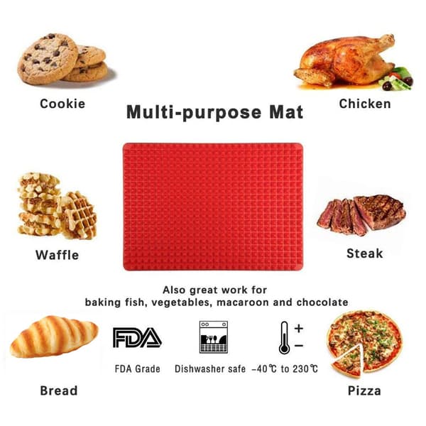 2 runde hull bakeplater, grillmatter, silikonmatter