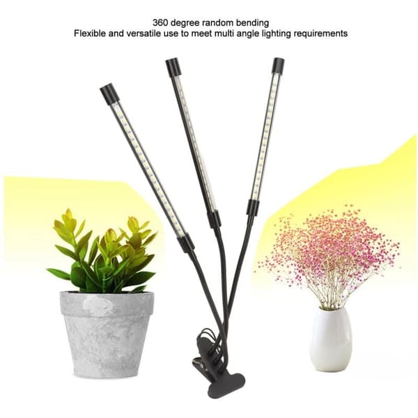 LED Vækstlampe 10 Niveauer Dæmpbar med Timer til Indendørsplanter og Blomster, USB-drevet, DUBUNS