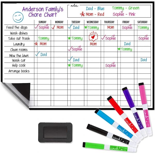 Magnetic Whiteboard Reward Chart - Shopping List and