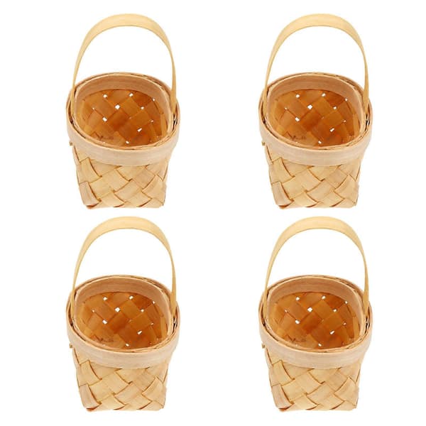 4 Pcs Simple Hand-Woven Baskets Beautiful Flower Baskets Practical Gift Baskets