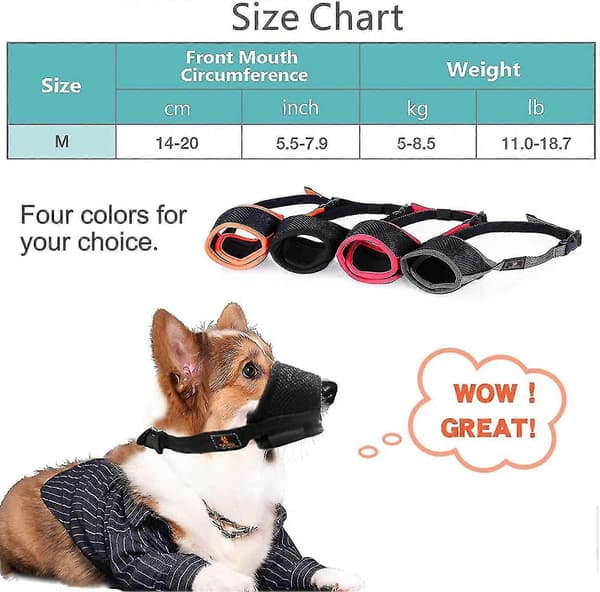 Chihuahua Muzzle, Hundemunnkurv, Stoffmunnkurv med Justerbar Spenne, Pustende, Forhindrer Biting, Tygging og Bjeffing.
