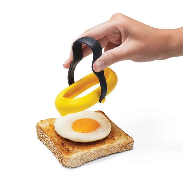 Silikonäggspatel och äggringar 2-i-1 grepp- och vändspatel för pannkakor och omeletter, 1 st