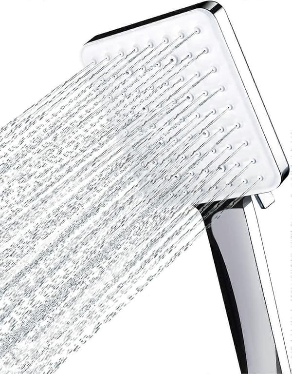 Dusjhode, høytrykksdusjhoder med 6 innstillinger, kun kraftig dusjhode, universelt vannbesparende stort dusjhode sølv dusjhode Silver Shower Head