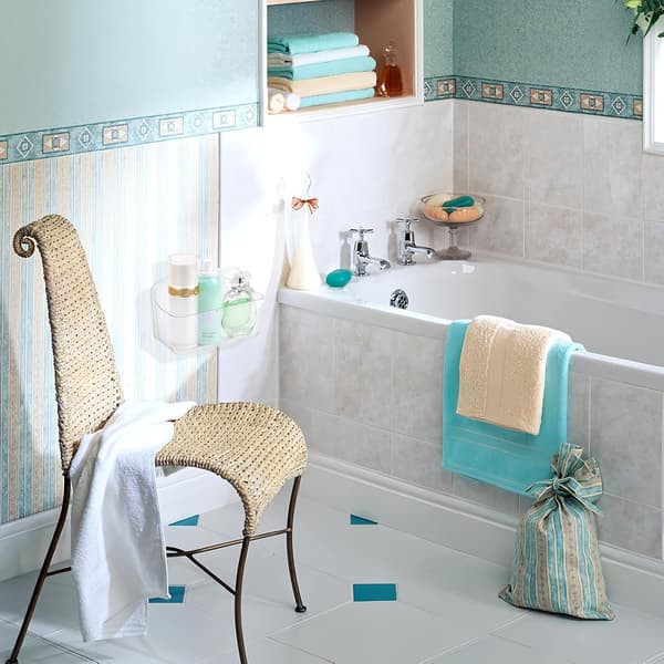 Self-Adhesive Bathroom Shelf Drill-Free Shower Caddy Wall Storage Rack Wall Mounted Bathroom Basket