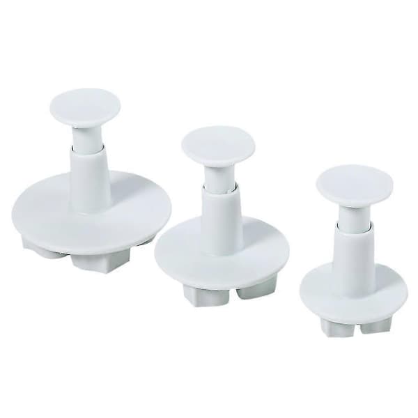 3 stk Plast DIY Hortensia Blomster Fondant Kakeform Stempel