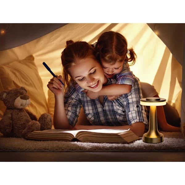 Touch Night Light Table Lamp with 3 Modes, Wireless Bedroom Lamp