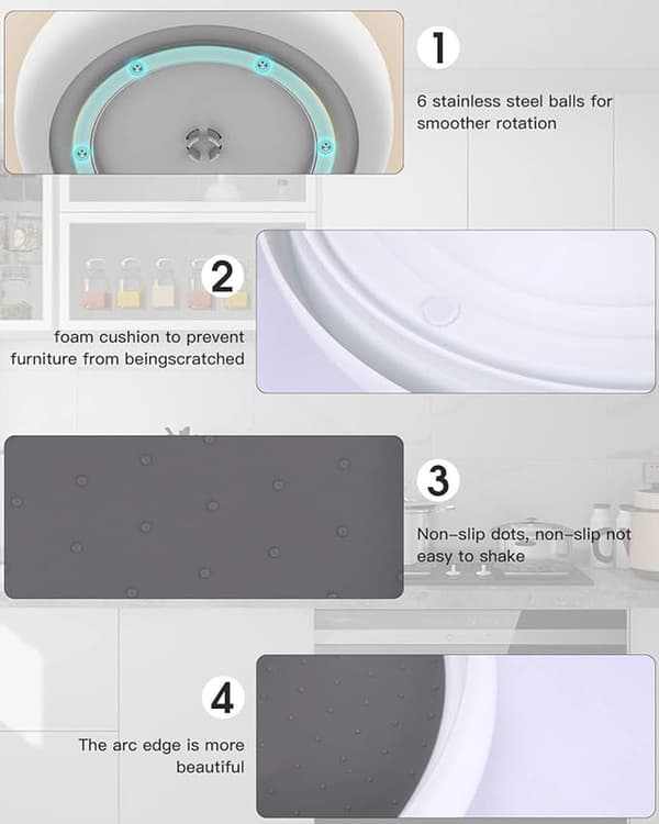 2-pack Refrigerator Organizer, 25 cm Rotating Plate Refrigerator, Kitchen Organizer, Rotating Spice Rack