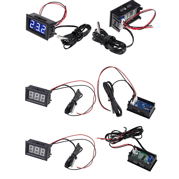 50~110 C Til DC 12V Digital LED Termometer Bil Temperaturmåler Panel Me-FY- Blå Blue