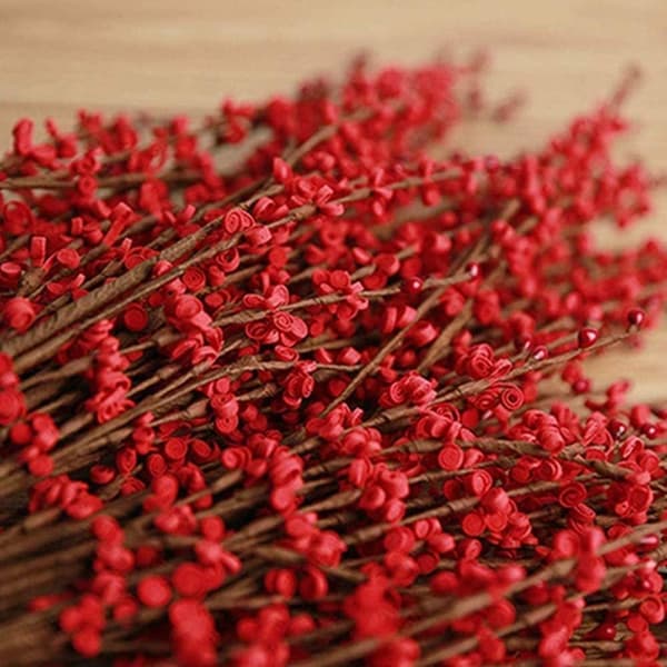 Red set of 10 artificial jasmine flowers with 75 cm long stems -