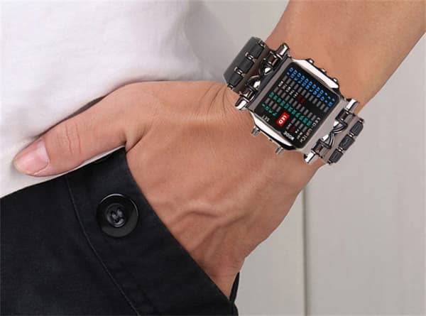 Quartz klocka elektroniska LED binära klockor idealiska för daglig användning