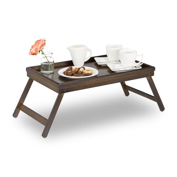 Bed Tray Bamboo Dark Brown