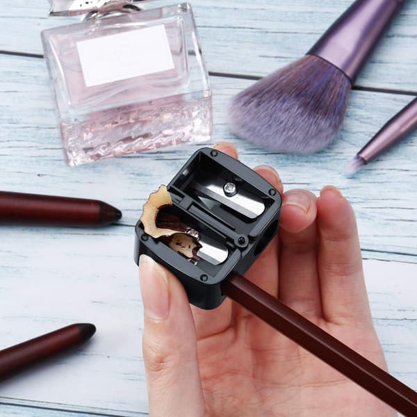 Kosmetisk blyantspidser med dobbelthul til øjenmakeup