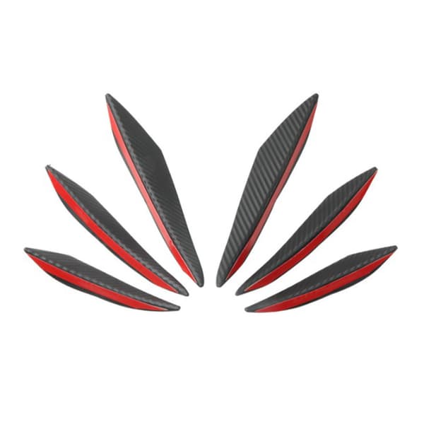 6 stk. Frontkofanger Diffusor Finner Kulfiberstil Side Canards Læbe Dekoration Karosseri Spoiler Universal Pasform