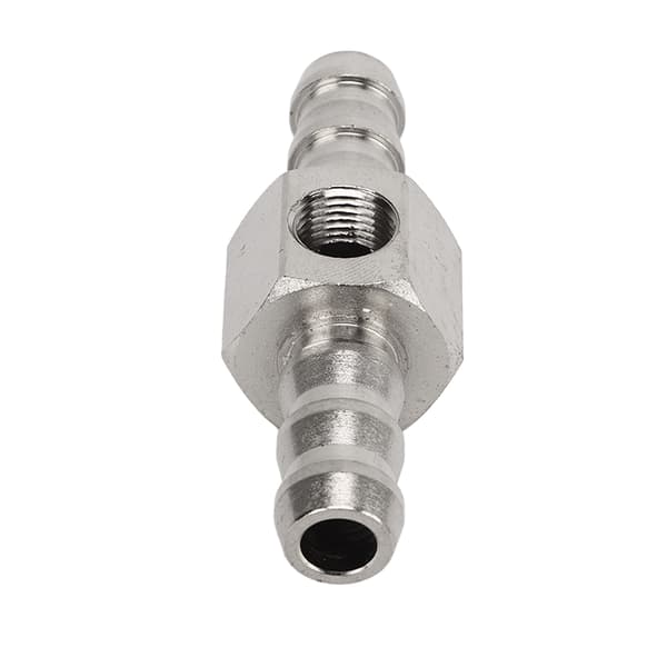 T-formet adapter 304 rustfrit stål gummi højtydende til brændstoftrykmåler eller sensor 3/8 tommer pasform med 9,5 mm ID