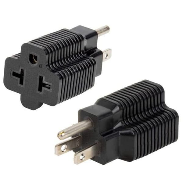 NEMA 5-20R til NEMA 5-15P konverteringspluggadapter svart 2-pakning