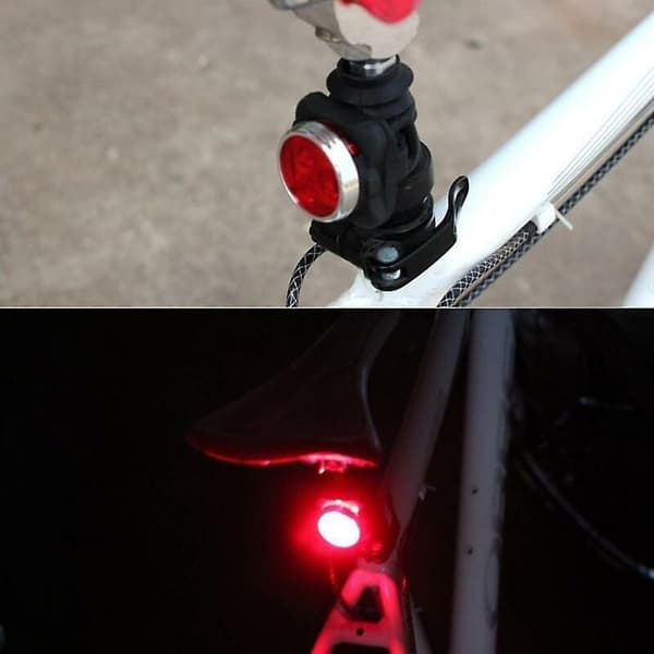 3 moduser sykkellykt innebygd batteri oppladbar USB LED 2 stk