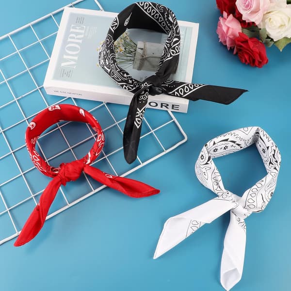 3 stk Bandana Hårskjerf, 54 x 54 cm Hårbånd Hodebånd Lommetørkle