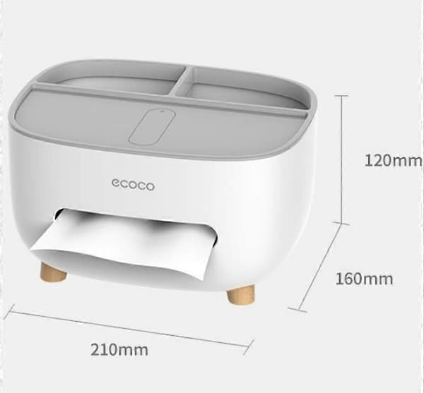 Tissue Box, PVC Tissue Box, Multifunction Box, Pen Holder, Remote Control Holder, Tissue Holder, Storage Box, Cosmetic Tissue Box (Grey-1)