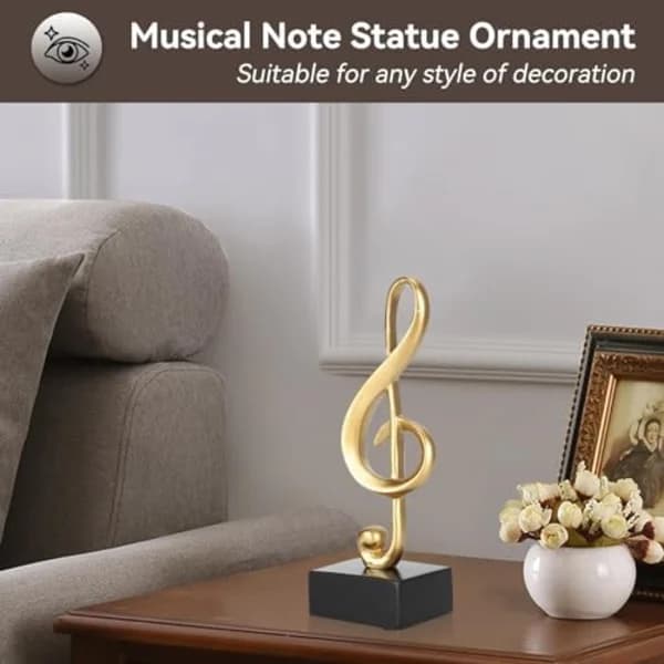 Node-statue, G-nøgle dekoration, Nodeskulptur, Figur symbol ornament, Musikstatue skulptur dekoration