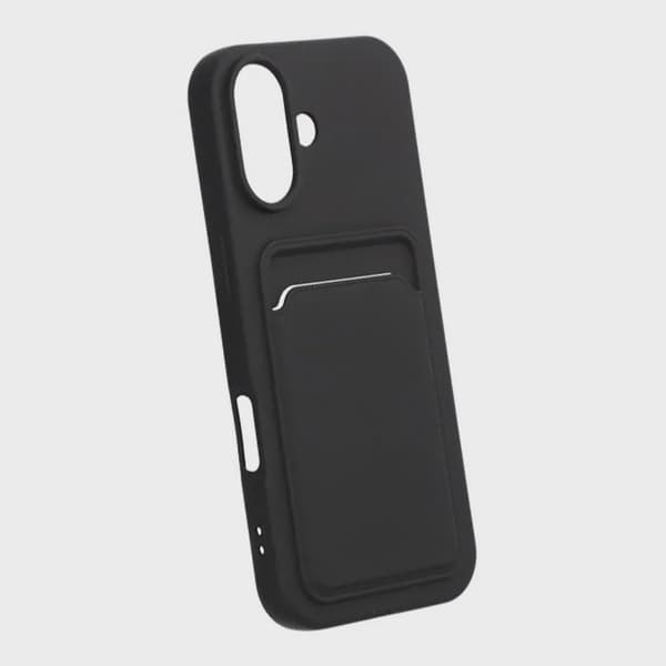 Silikonmobilskal med kortholder for iPhone 17 - Svart