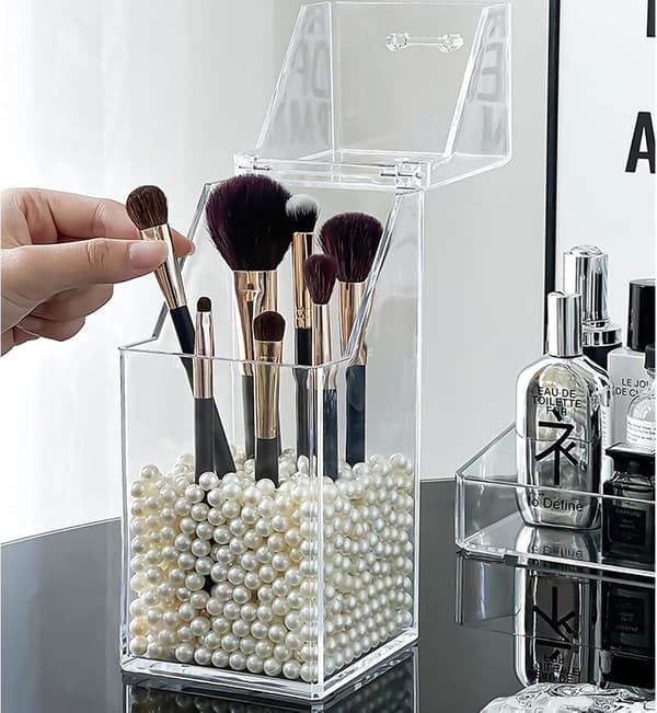 Børsteorganisator, Akryl Opbevaringsboks Makeupbørsteholder Makeupbørste