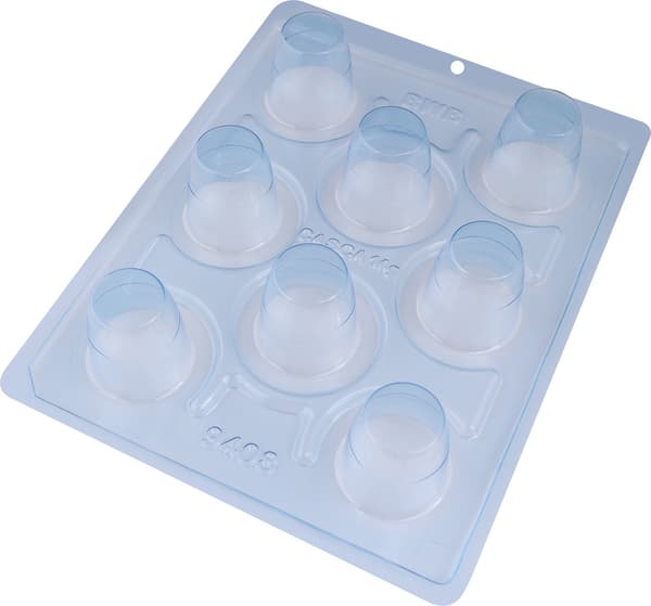 Pralinform Kuppelkopp Sjokoladeform - BWB 9408 - Spesiell 3-delt form Transparent transparent