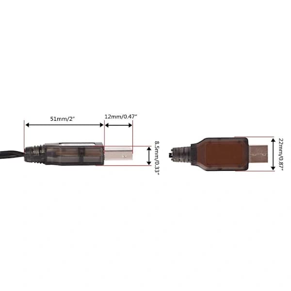 7.4V Sm4p Omvendt Oplader 4-Benet Lithiumbatteri USB Omvendt Ladekabel [CO]