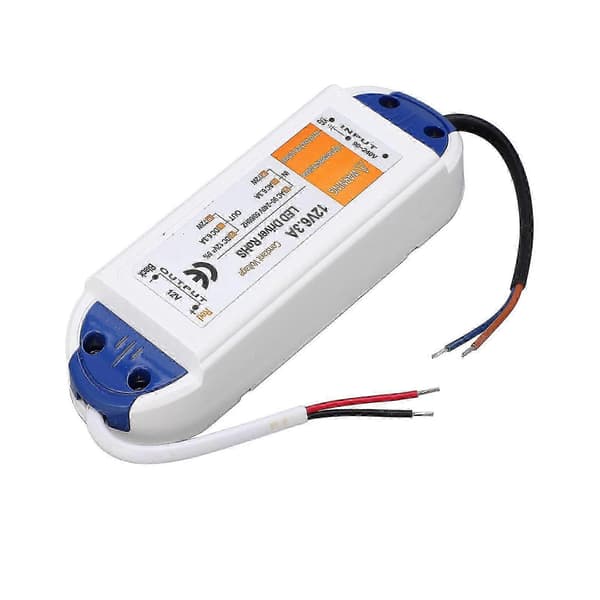 12V DC 72W LED-strømforsyningsdriver 6.3A for LED-lysstriper og -lamper