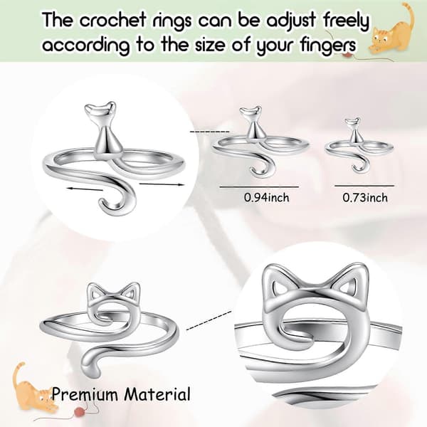 3 Pcs Crochet Rings for Crocheting Adjustable Crochet Tension Ring